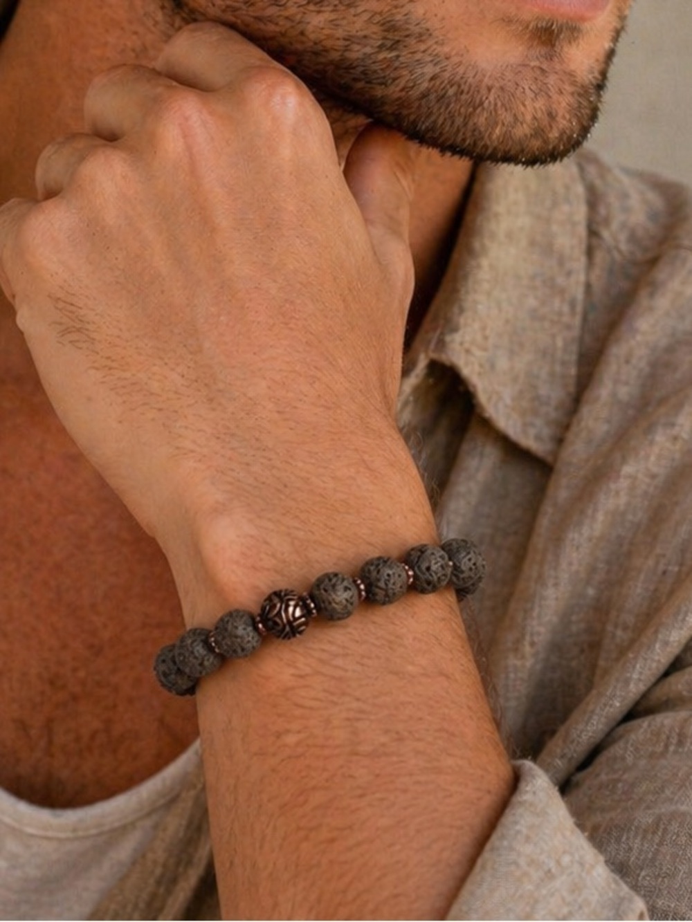 Hand Made Natural Lava Rock Bracelet